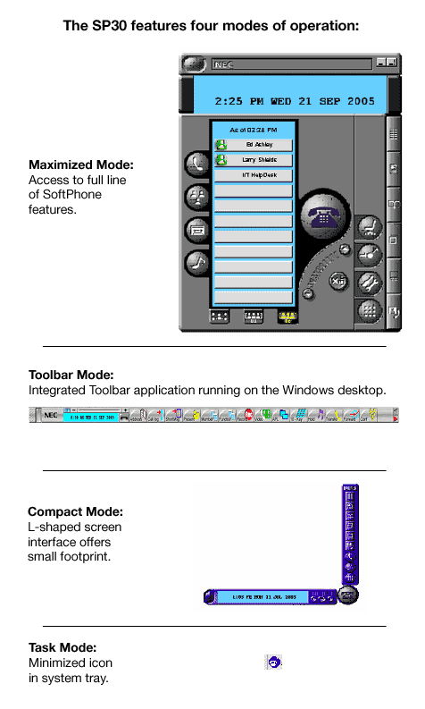 UNIVERGE SP30 SoftPhone